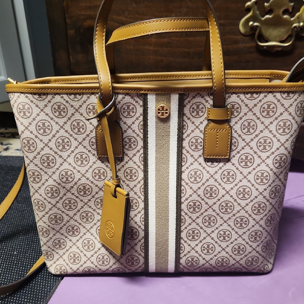 Tory Burch Beige and Gold Women's Tote